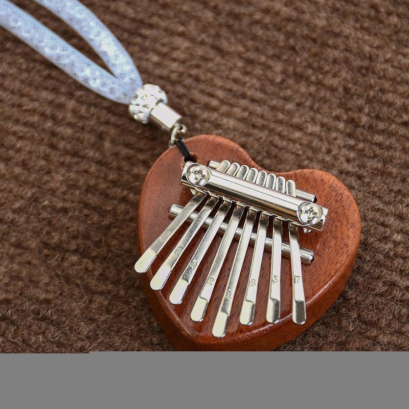woobles Mbira Sanza Finger Practice Instrument Mahogany Thumb Piano, Solid Wooden Heart-Shaped Thumb Piano Musical Instrument with Delicate Craftsmanship for Teachers, Friends and Lovers - Image 3